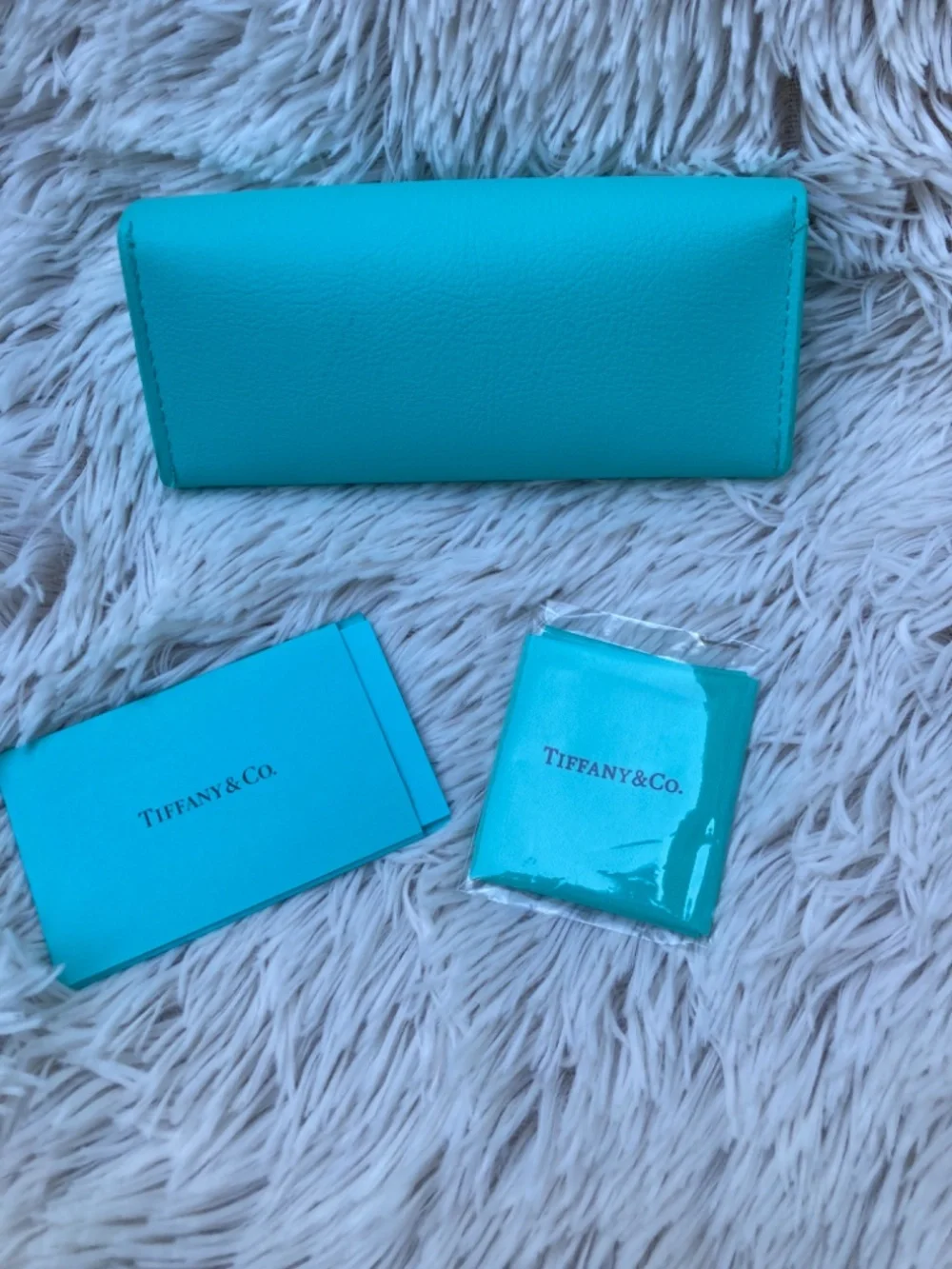 Empty Tiffany Glasses Case with cleaning cloth and information…***Flawed**
